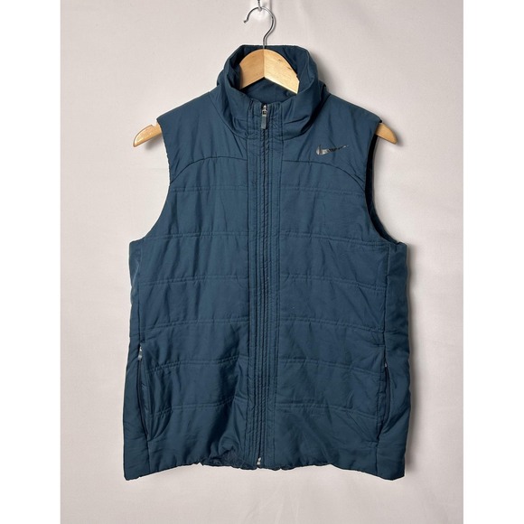 Nike Jackets & Blazers - Nike Repel Vest Womens Large Dark Teal Quilted Puffer Full Zip Golf Athletic